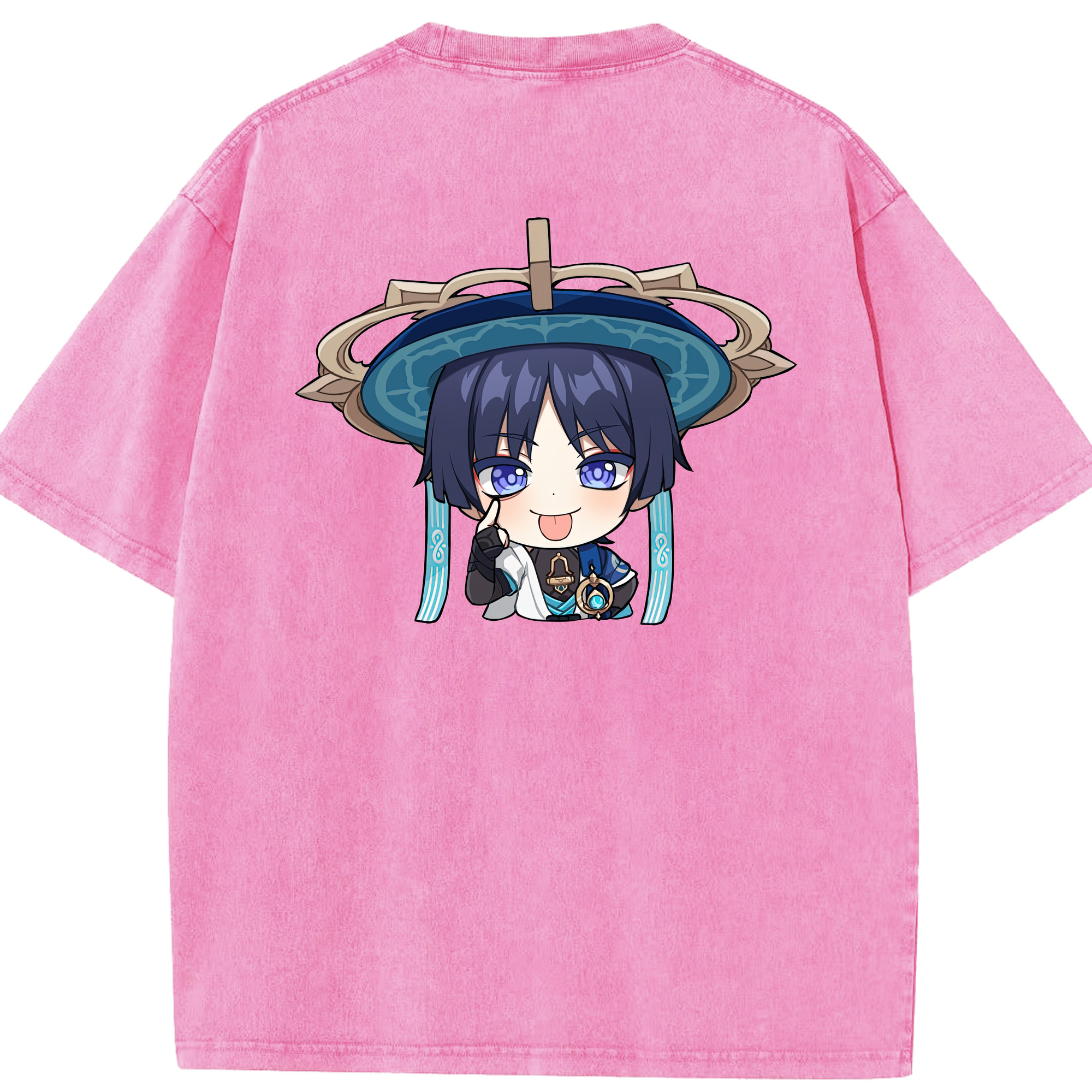 げんし神 さんペい genshin Sanpei 綿100% ヴィンテージ風 半袖Tシャツ（背面プリント）